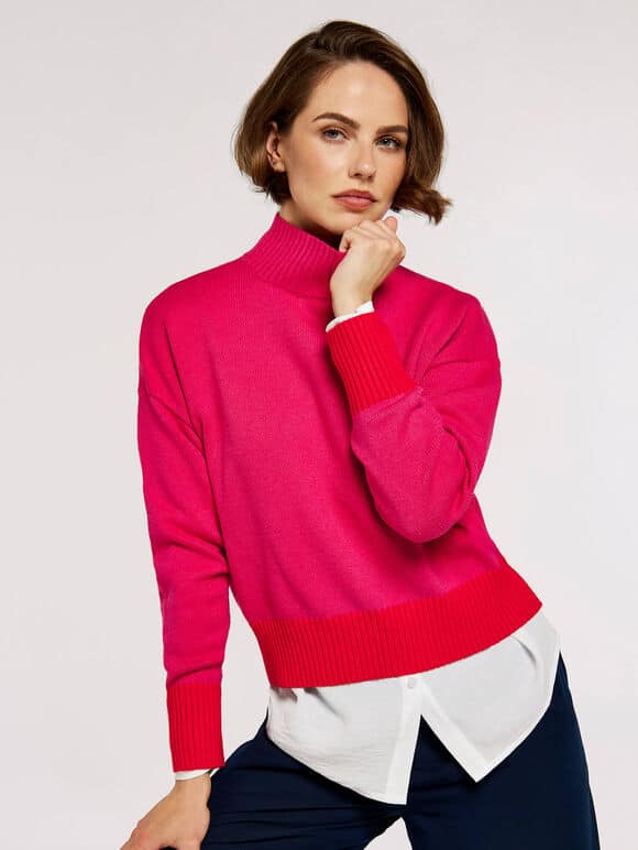 Pink and Colorblock Sweater image