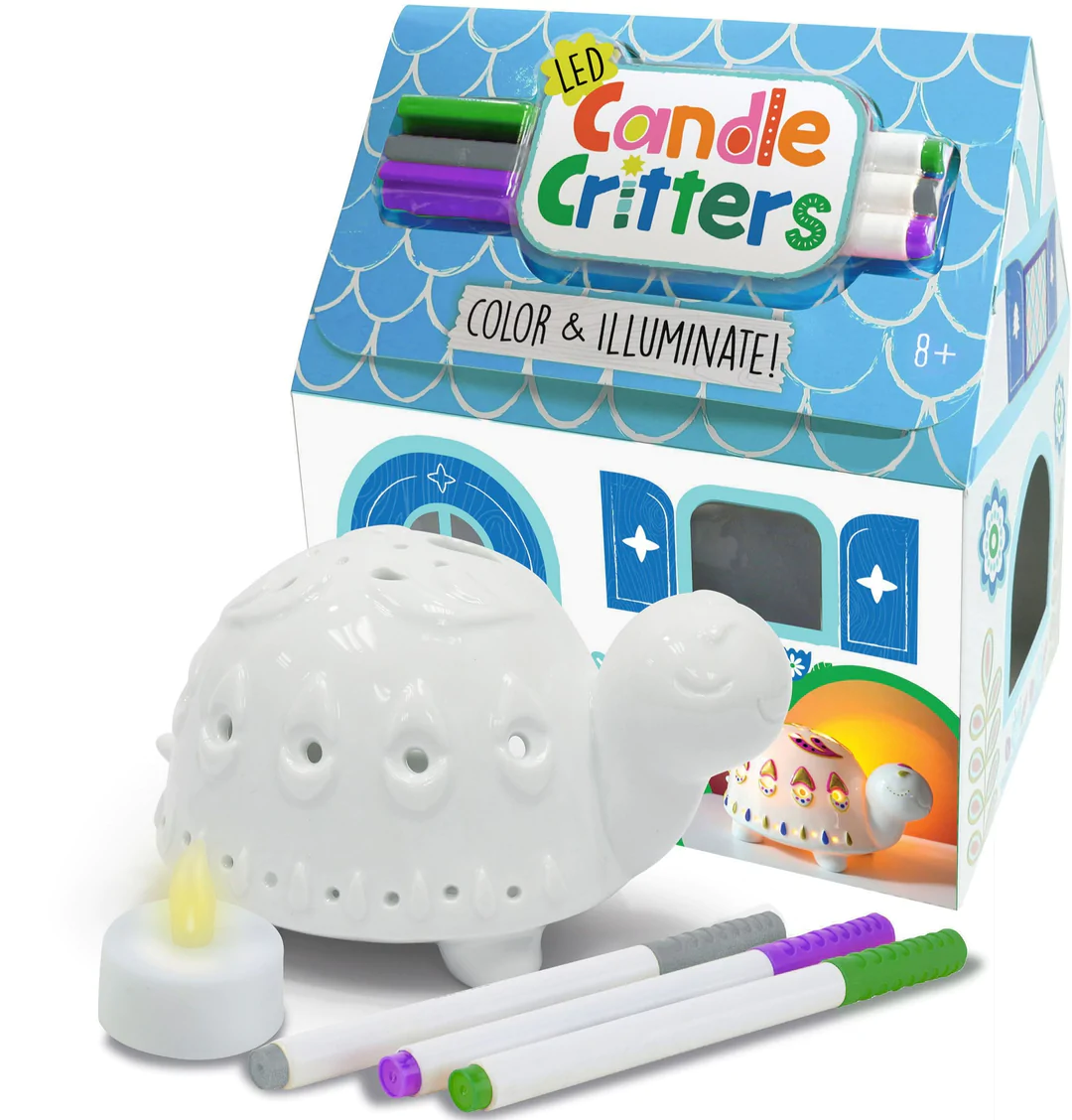 Bright Stripes: LED Candle Critters, Turtle image