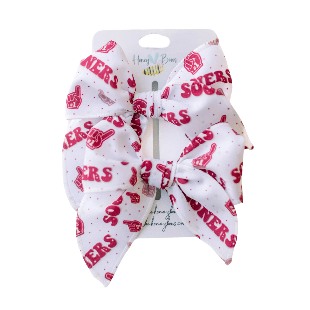 Honey Bows: OU Sooners Baby Bow image