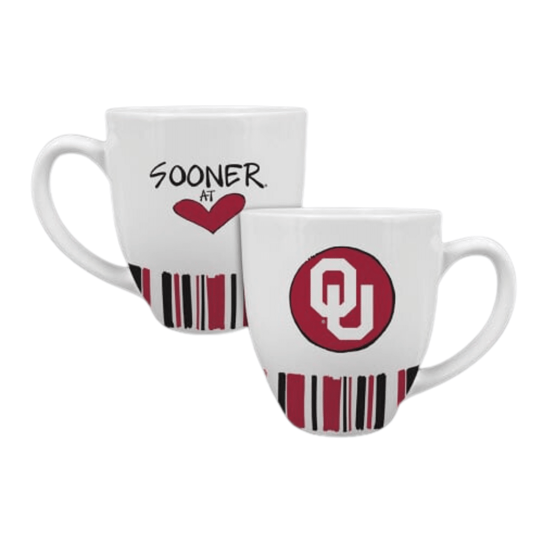 University of Oklahoma Heart Striped Mug image