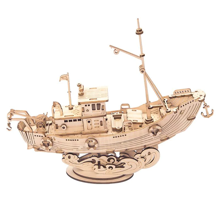 3D Modern Wooden Puzzle | Fishing Ship image