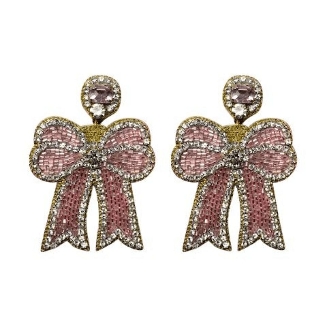 Fancy Bow Earrings – Pink image