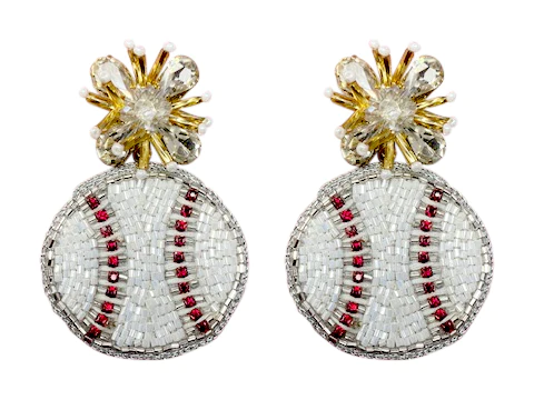 Fancy Baseball Earrings image