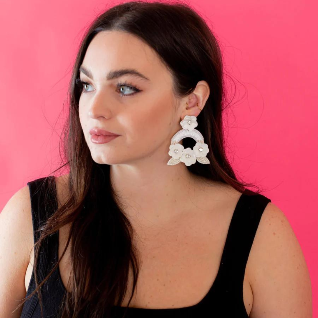 Lucy Earrings in White image