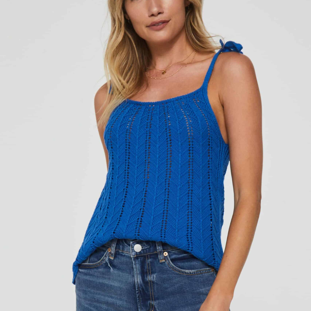 Karina Crochet Halter in Blue image