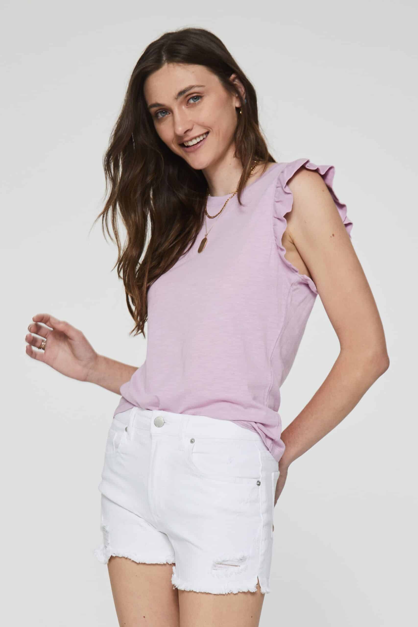 North Ruffle Top in Lilac image
