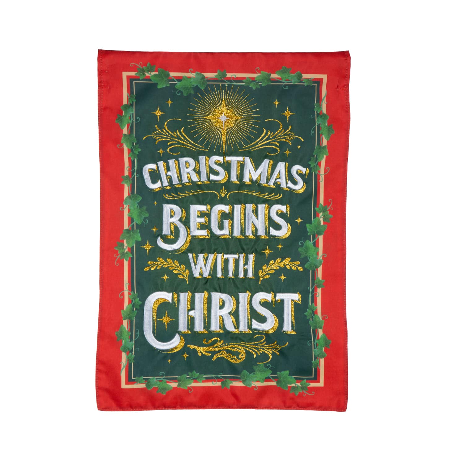 Christmas Begins with Christ Garden Flag image