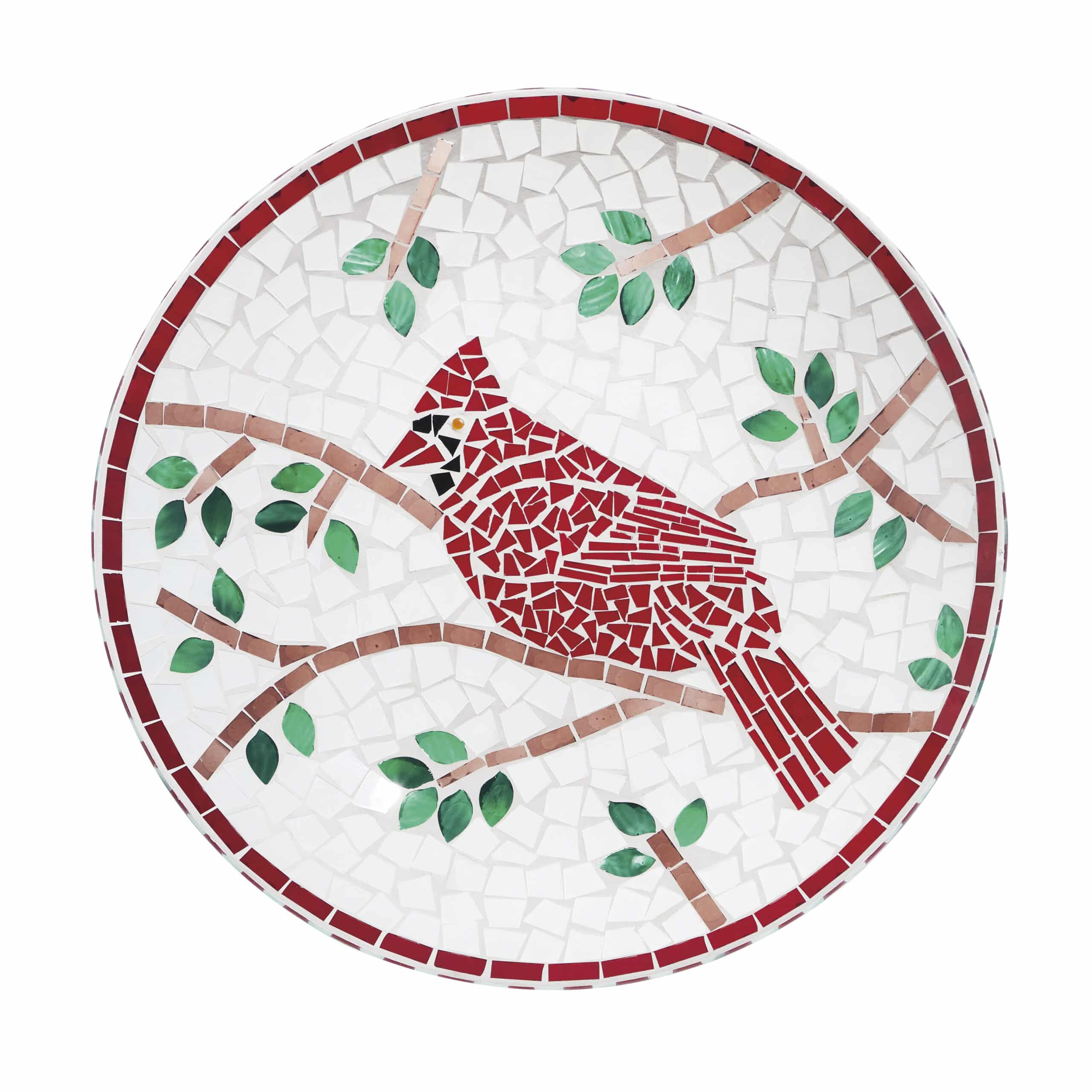 Mosaic Cardinal Bird Bath image