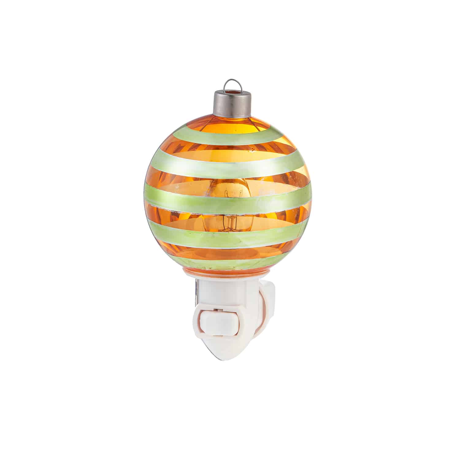 Glass Gold Striped Ornament Night Light image