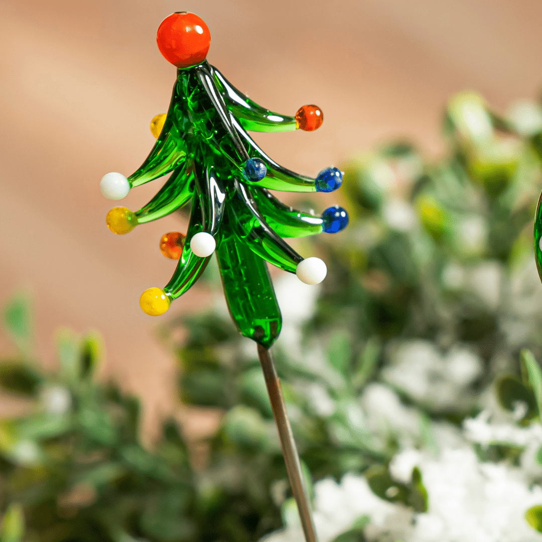 Art Glass Christmas Plant Picks-Grinch Tree image