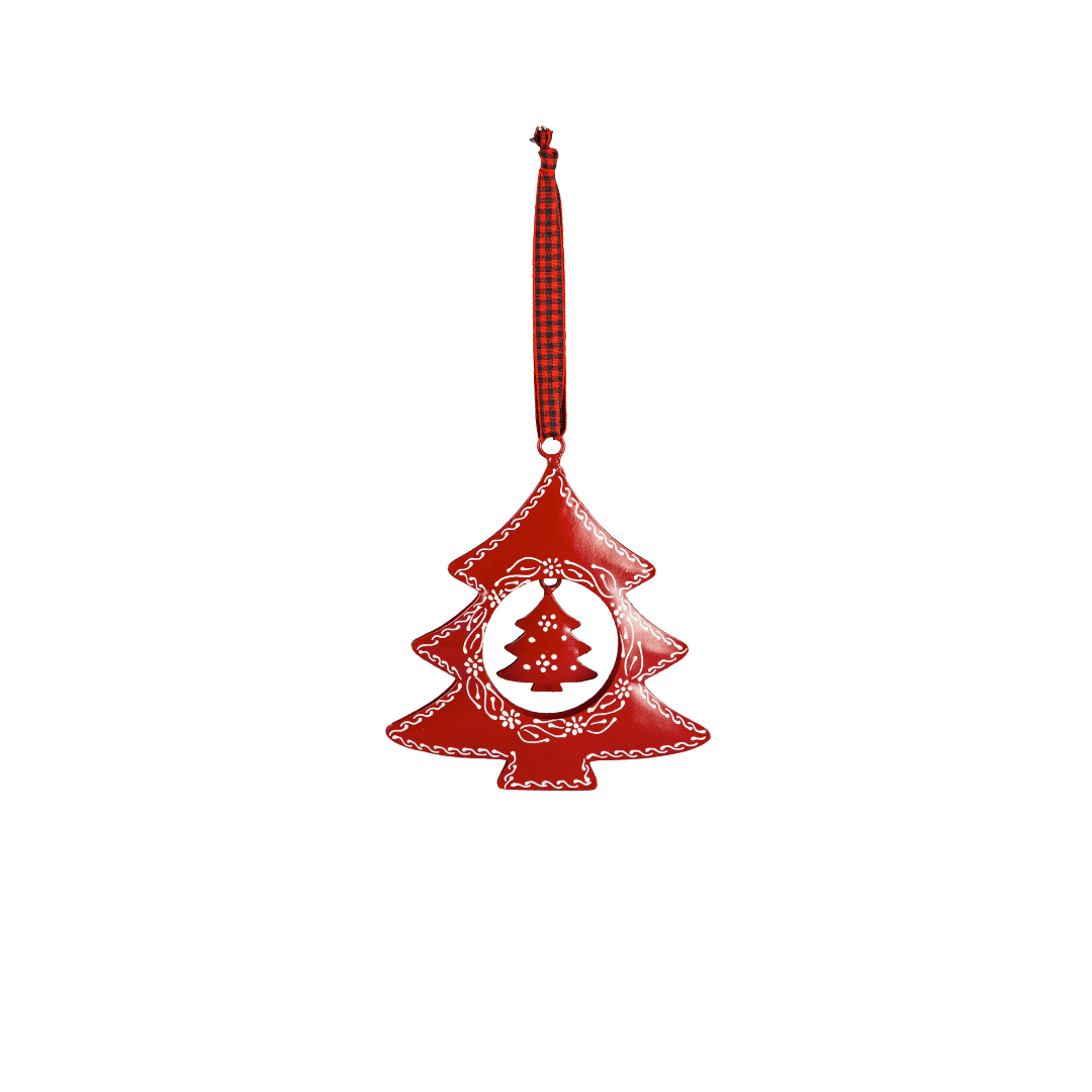 Ornament:  Red Metal Hanging Tree Icon image
