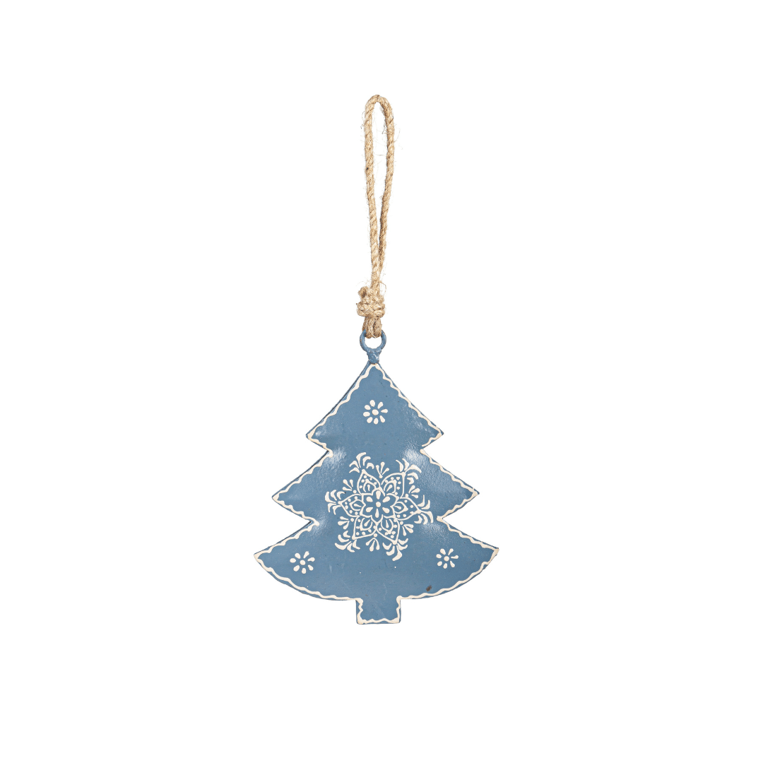 Blue Metal Tree Ornament image