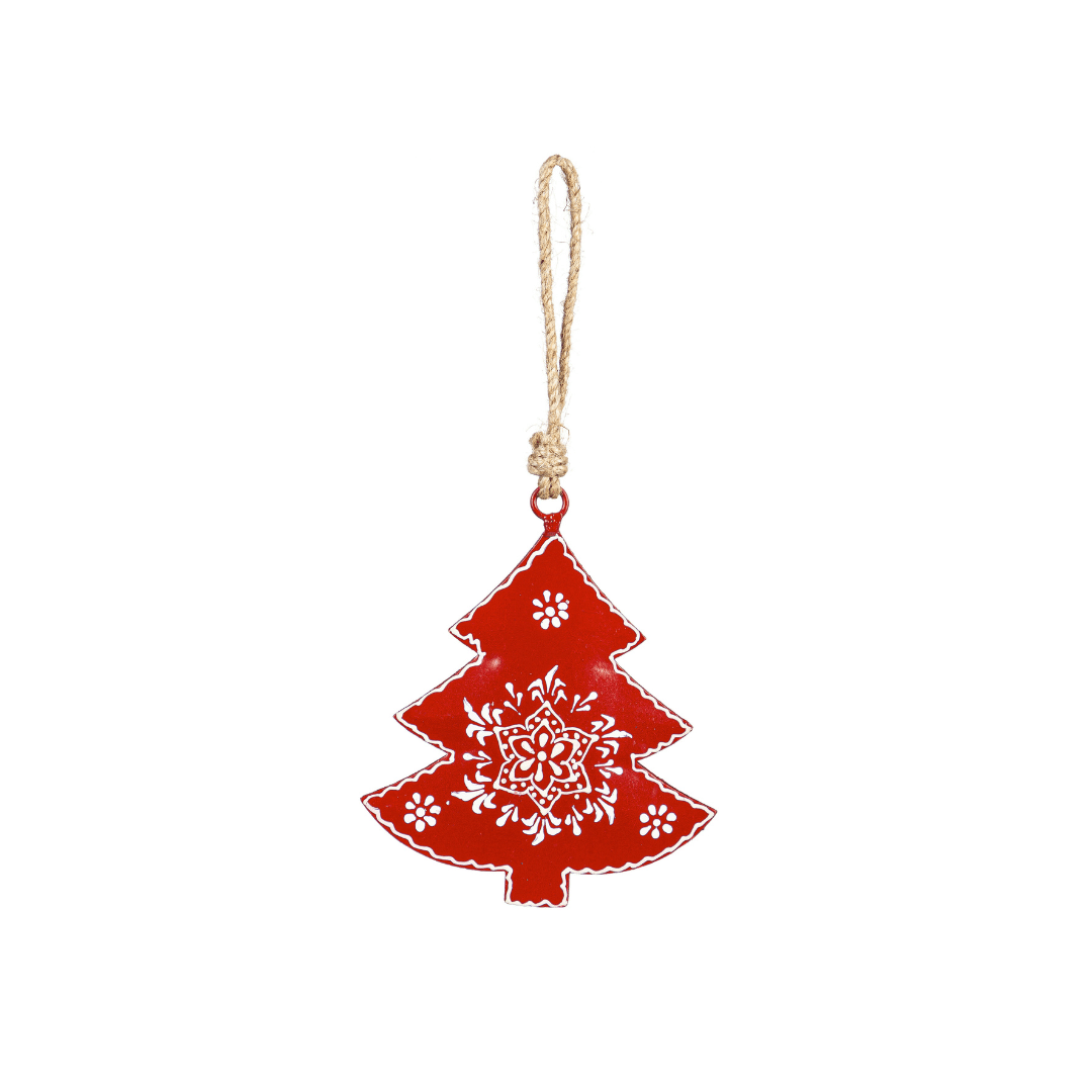 Red Metal Tree Ornament image