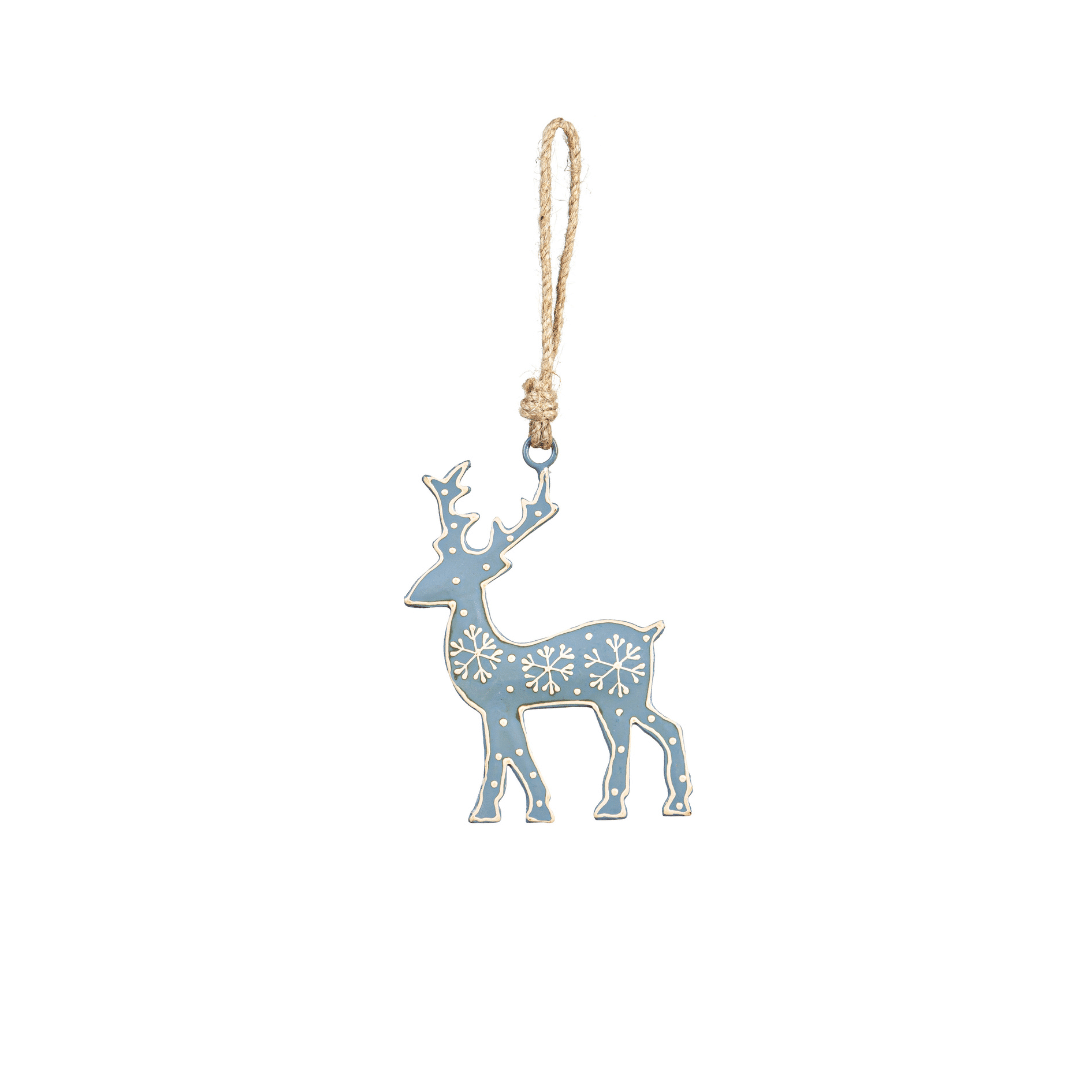 Blue Metal Reindeer Ornament image