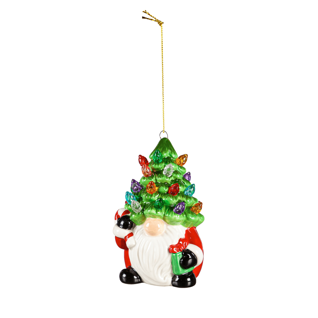 Ornament:  Santa Gnome with LED Tree Hat image
