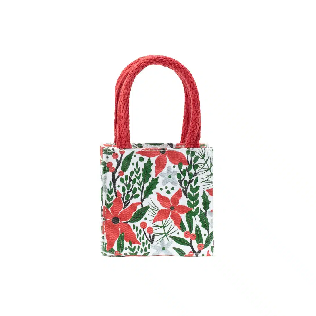 Small Gift Bag: Holiday Poinsettia Canvas Bag image