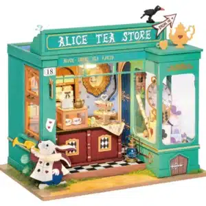 Handscraft Rolife DIY Miniature House Model Kit Alice's Tea Store for hobby and gift ages 14 and up.