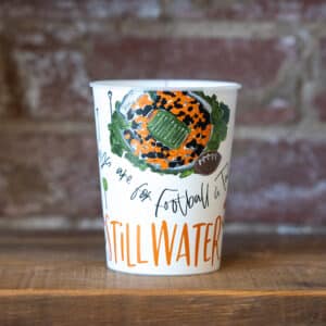Happy by Rachel Reusable Party Cups Set of 6 Stillwater OK with OSU Football Design