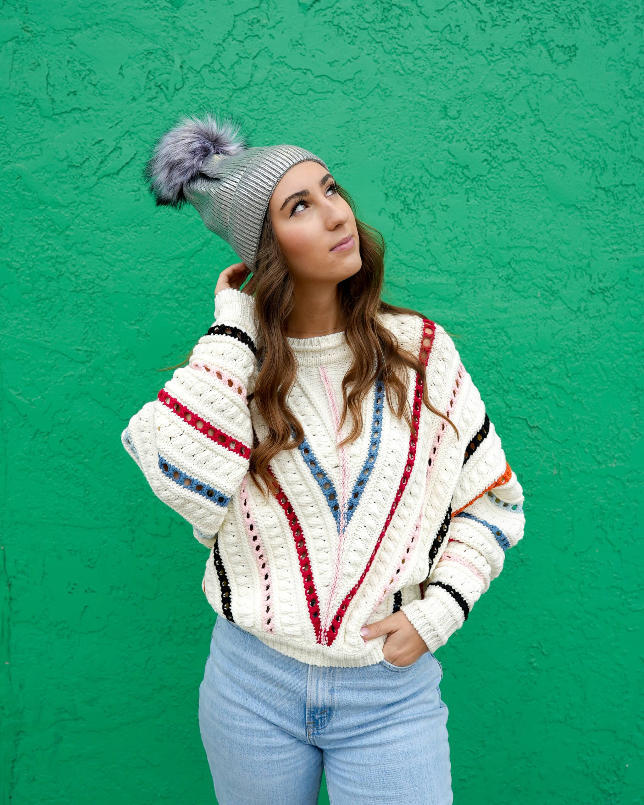 Kiera Pull Over Sweater in Cream Sprout image
