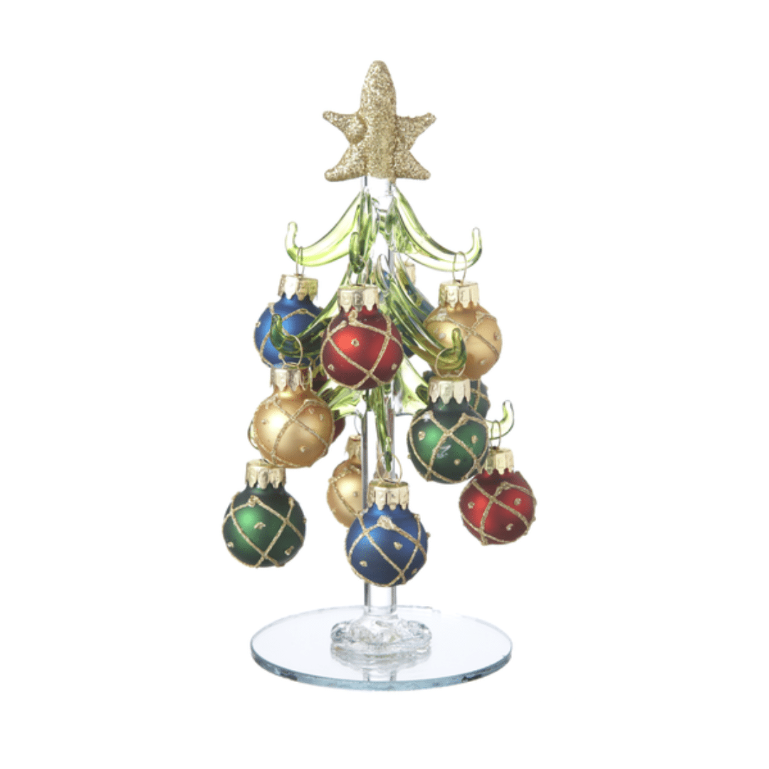 Glass Christmas Tree: Criss Cross Ornaments image
