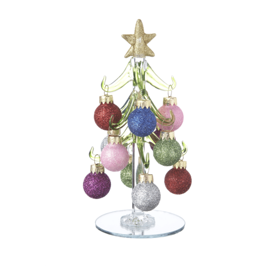 Glass Christmas Tree: Glitter Ornaments image