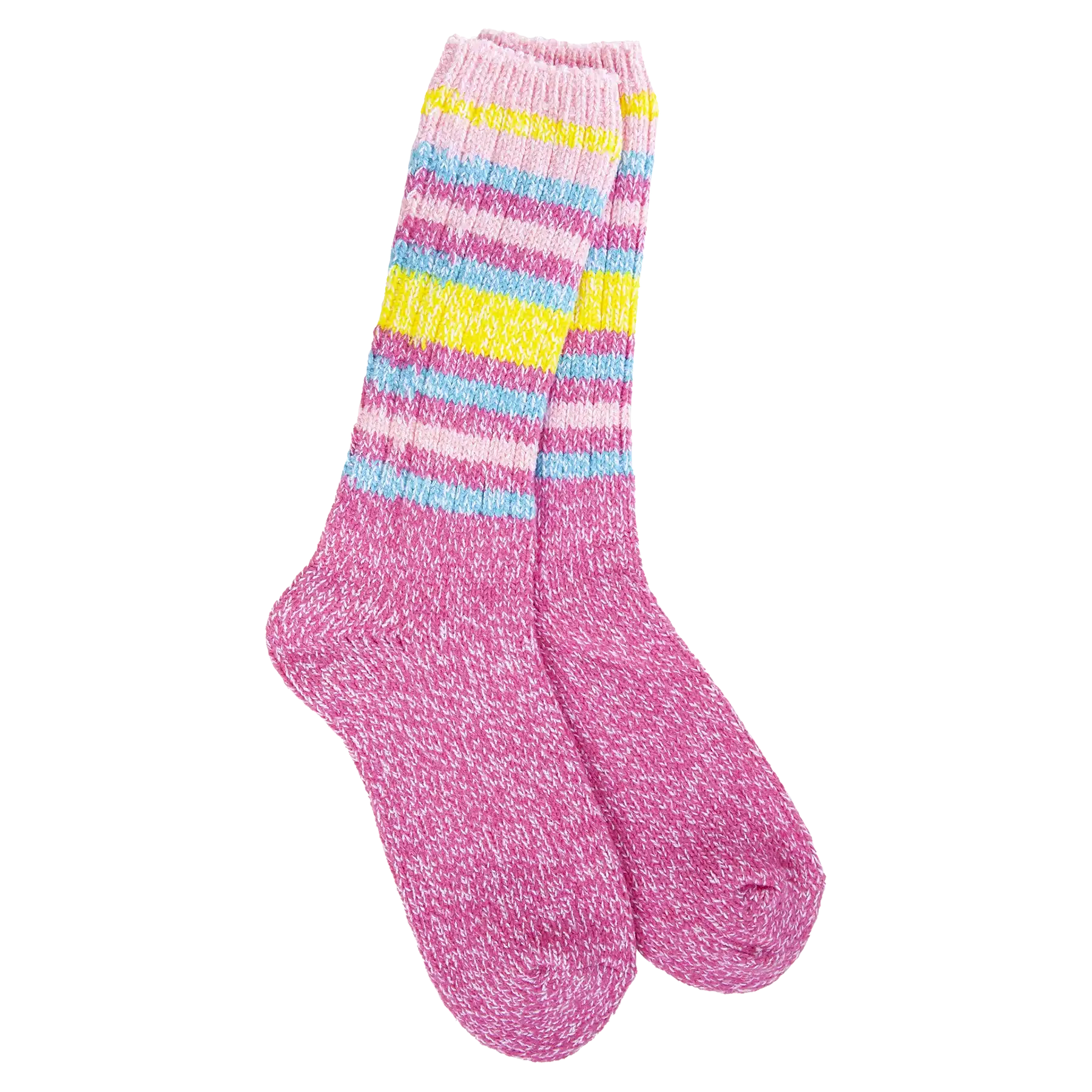 Weekend Ragg Crew Socks: Ibis Rose Stripe image
