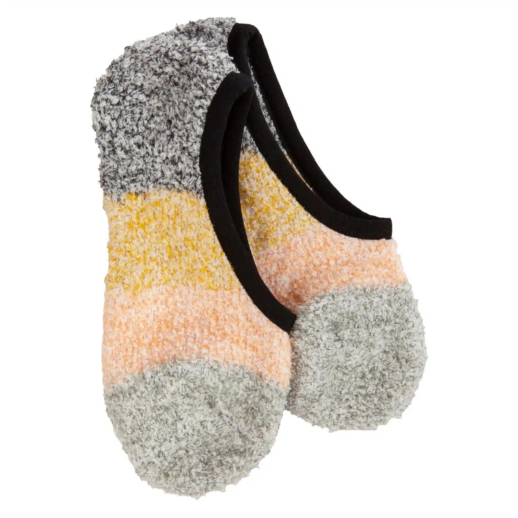 Cozy Colorblock Footsie Sock: Black Multi image