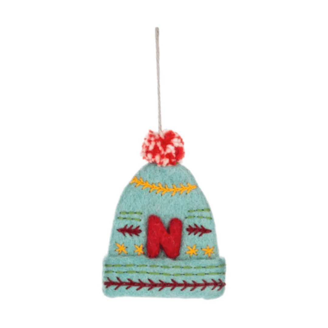 Monogram Beanie Ornament: N image