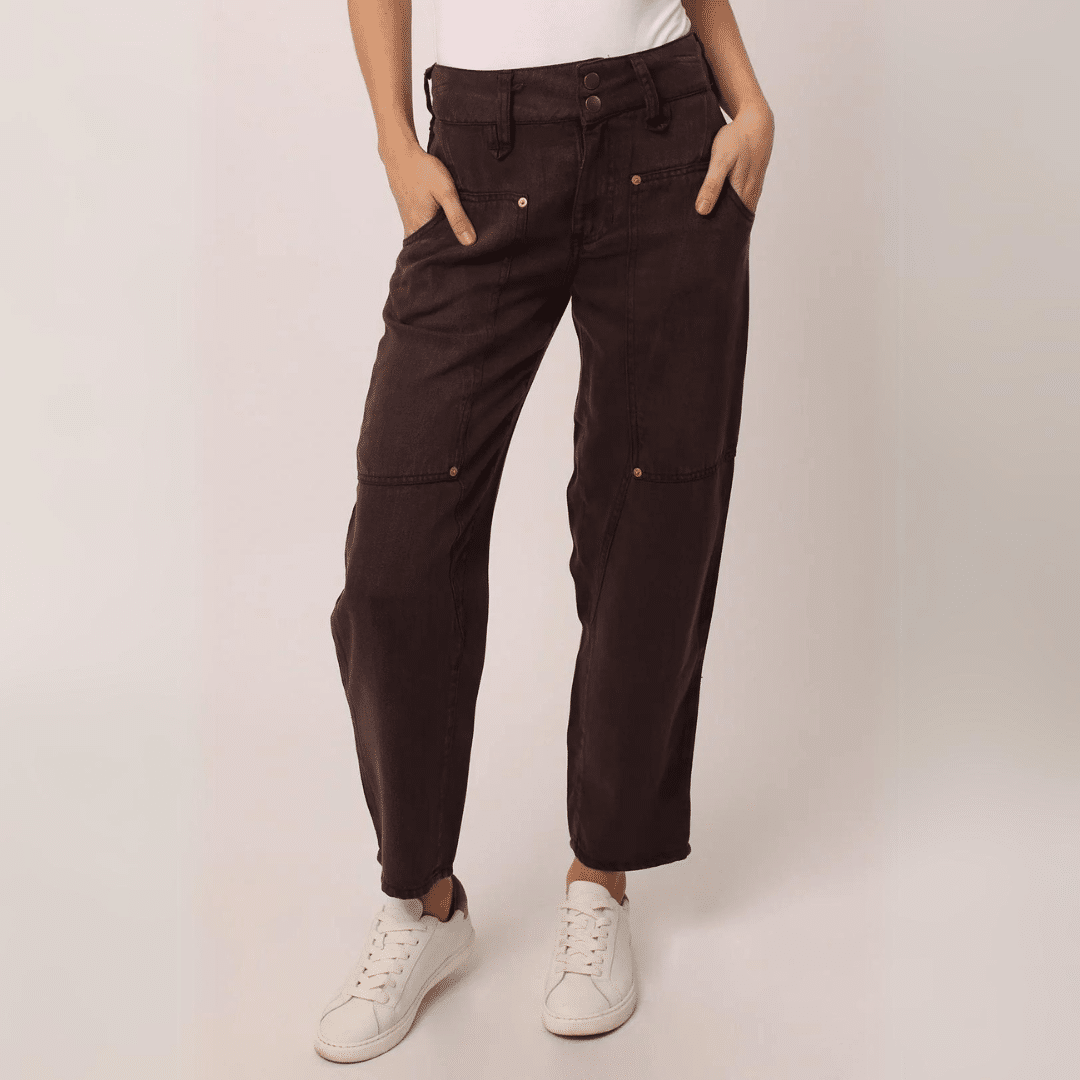 Dear John Lani High Rise Cargo Pants in Dark Oak Brown image