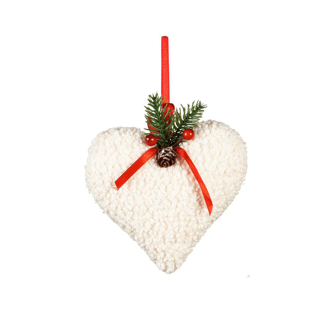 White Christmas Ornament: Heart image