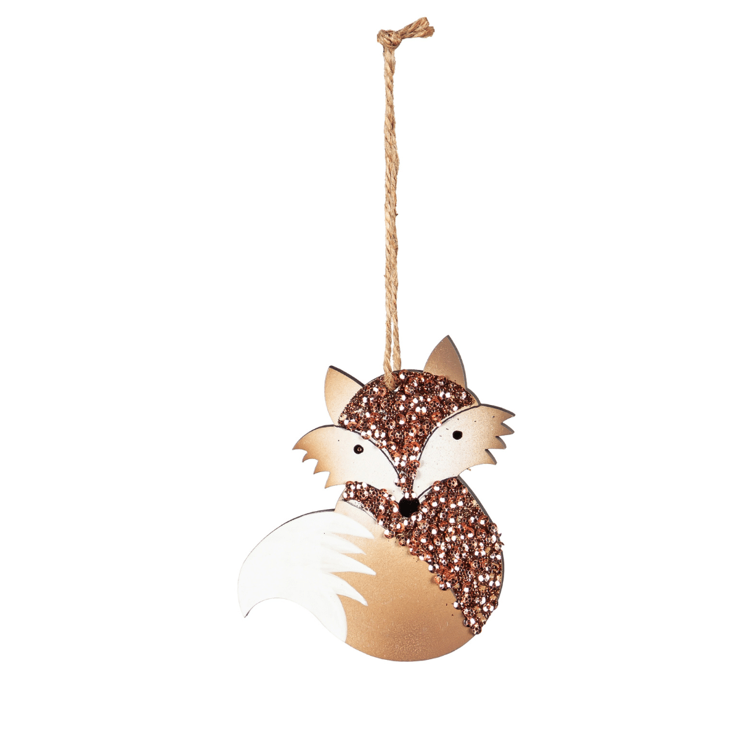 Wood Fox Ornament-White Tail image