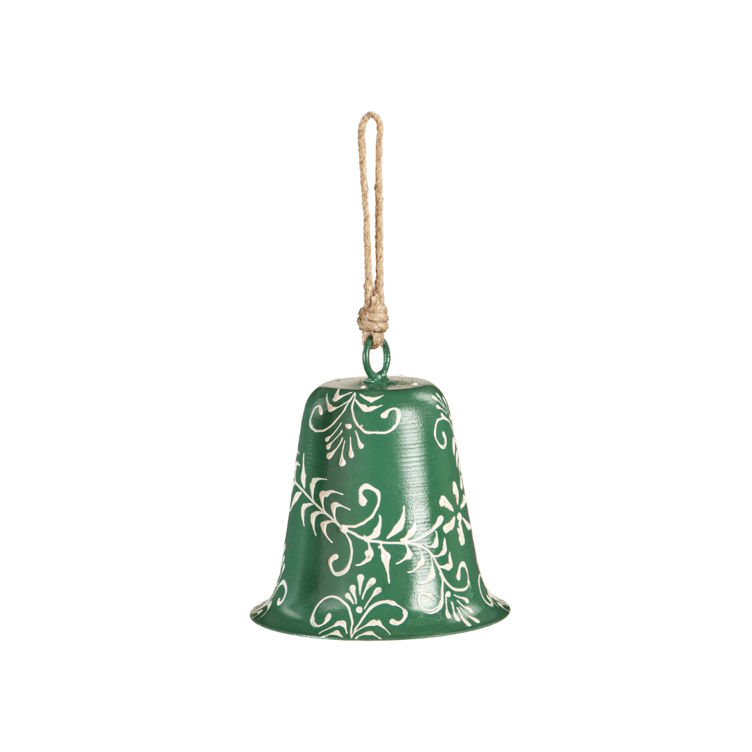 Green Hand Painted Bell Ornament image