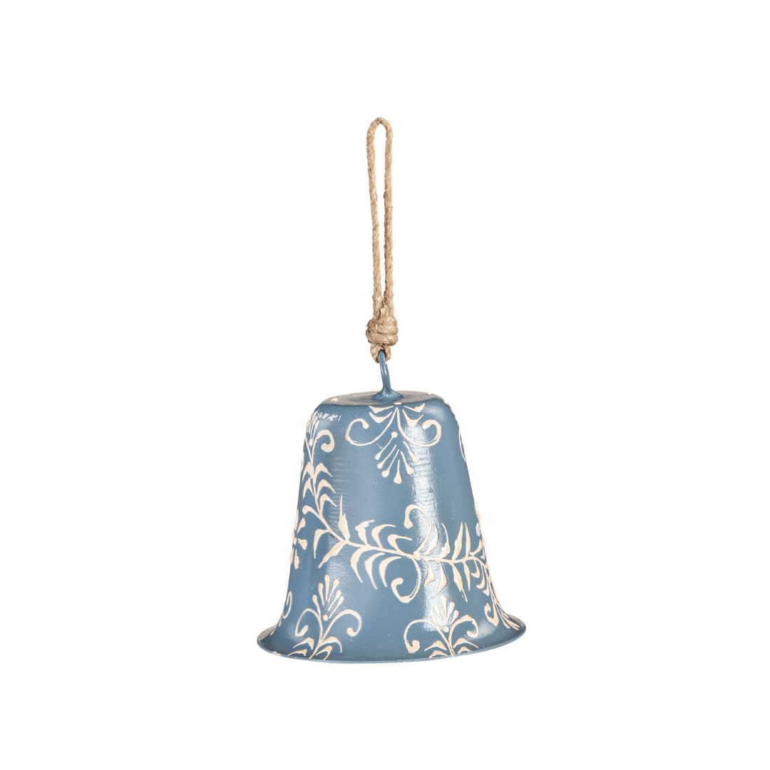 Blue Hand Painted Bell Ornament image