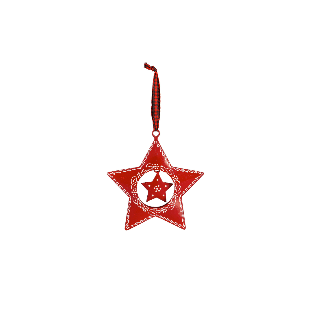 Ornament:  Red Hanging Star Icon image