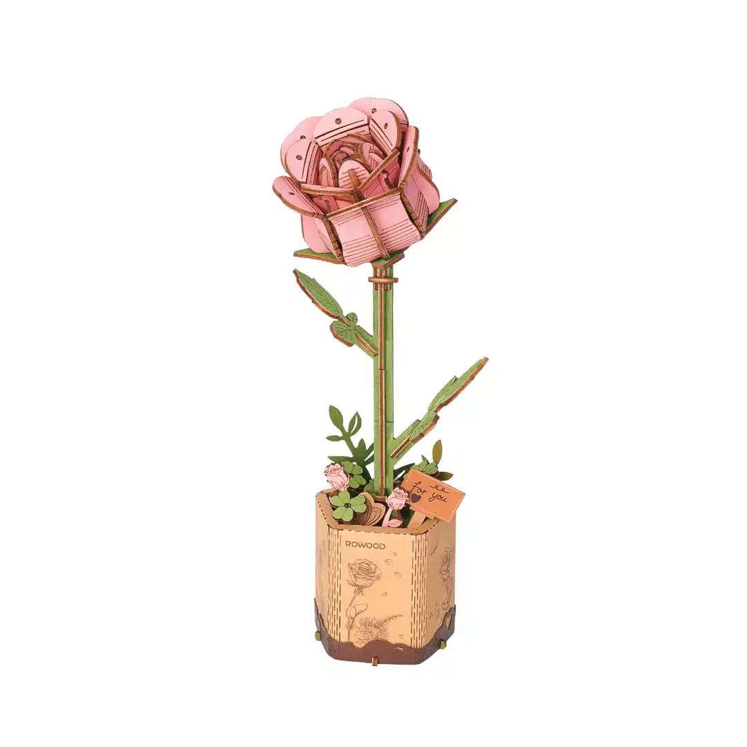 3D Modern Wooden Puzzle | Pink Rose image