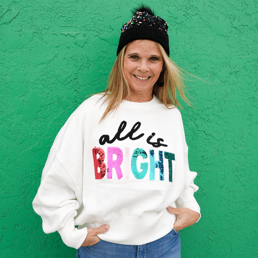 Sequin Sweatshirt “All Is Bright” image
