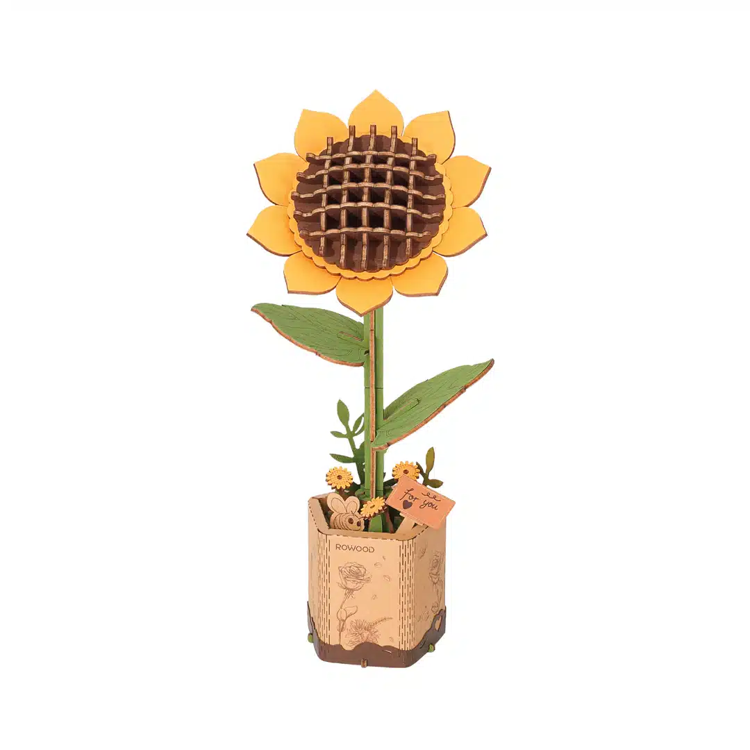 3D Modern Wooden Puzzle | Sunflower image