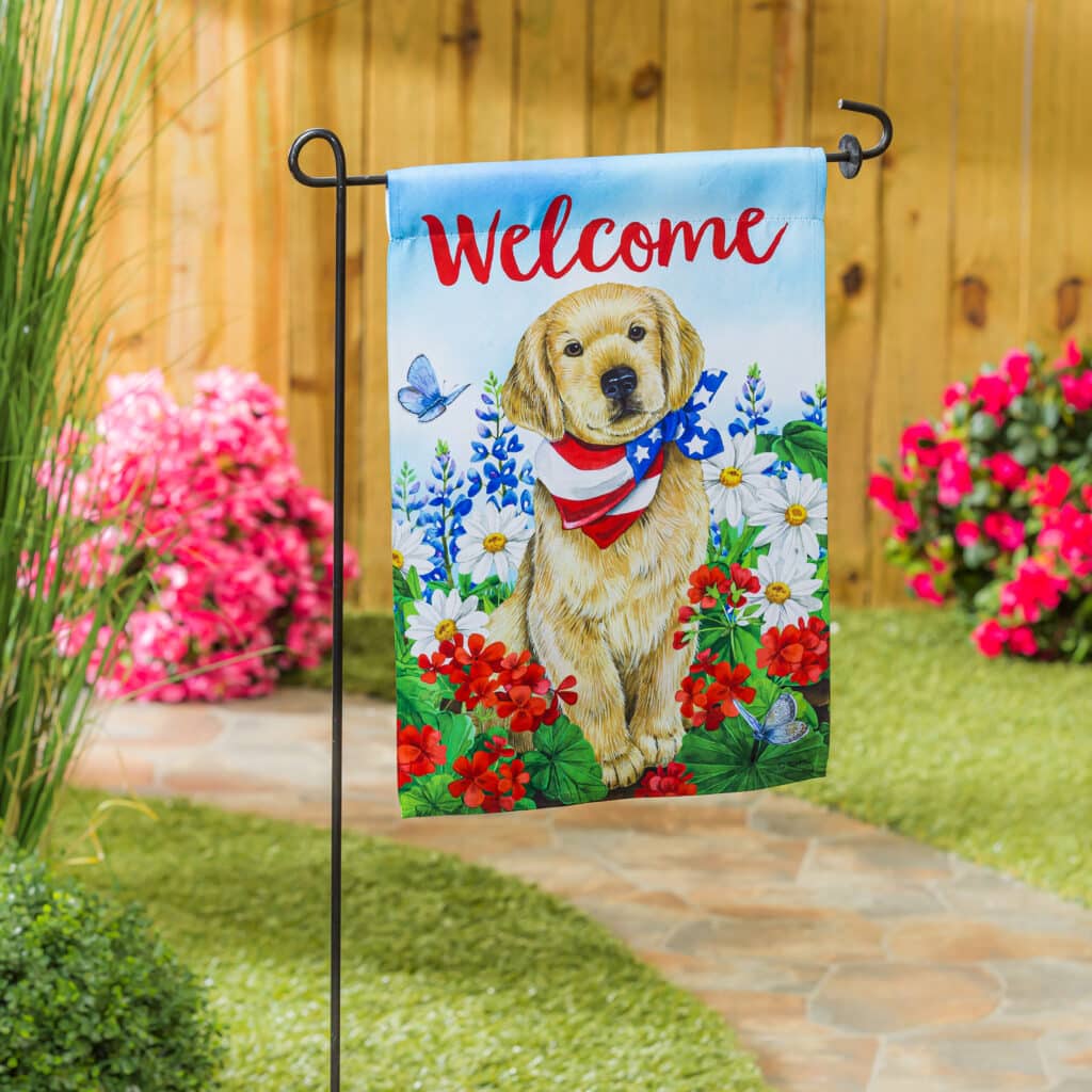 American flag dog garden flag