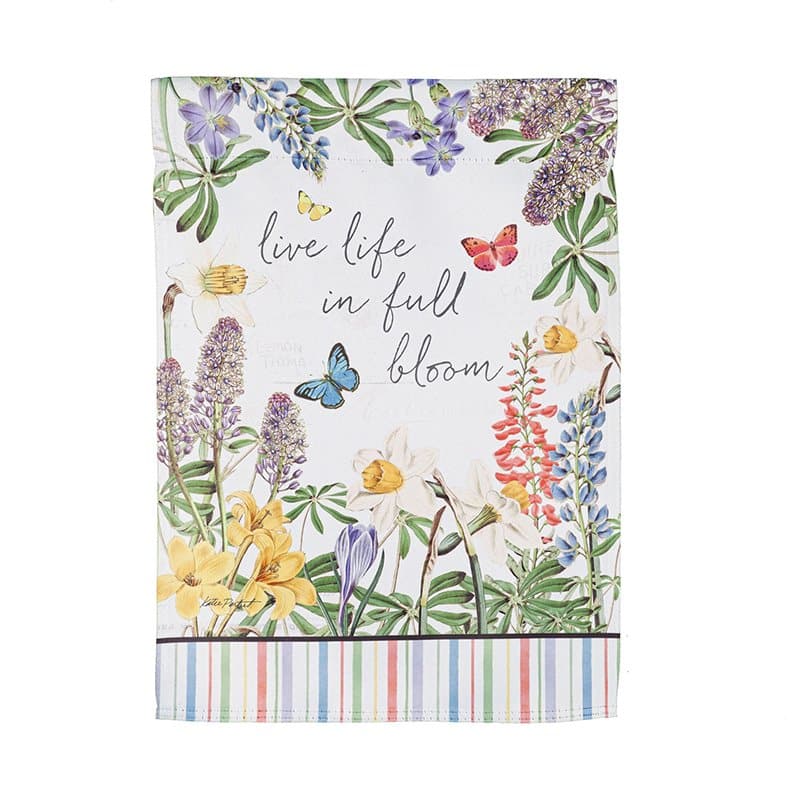Wildflowers and Butterflies Suede Garden Flag image