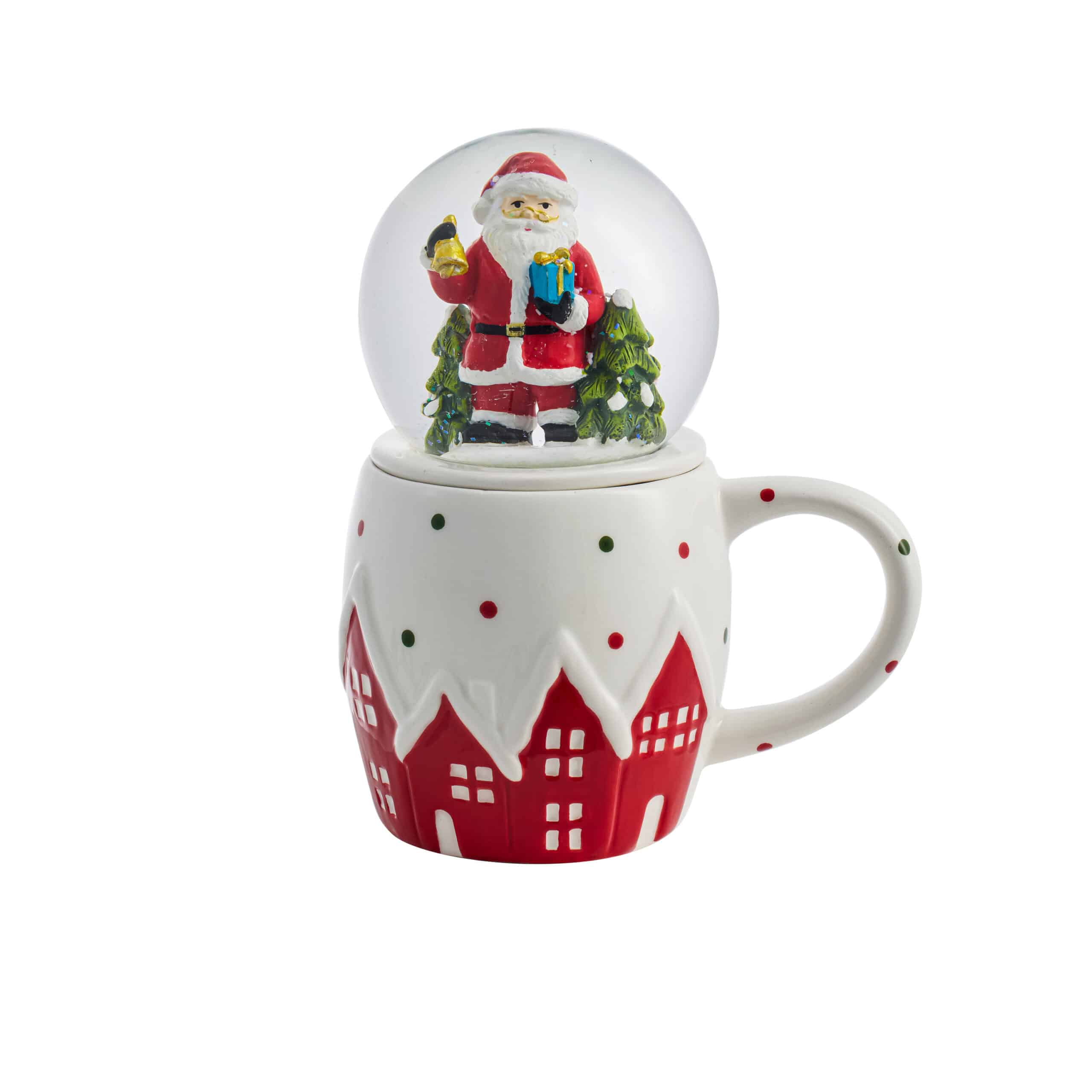 Santa Ceramic Mug and Water Globe Topper image