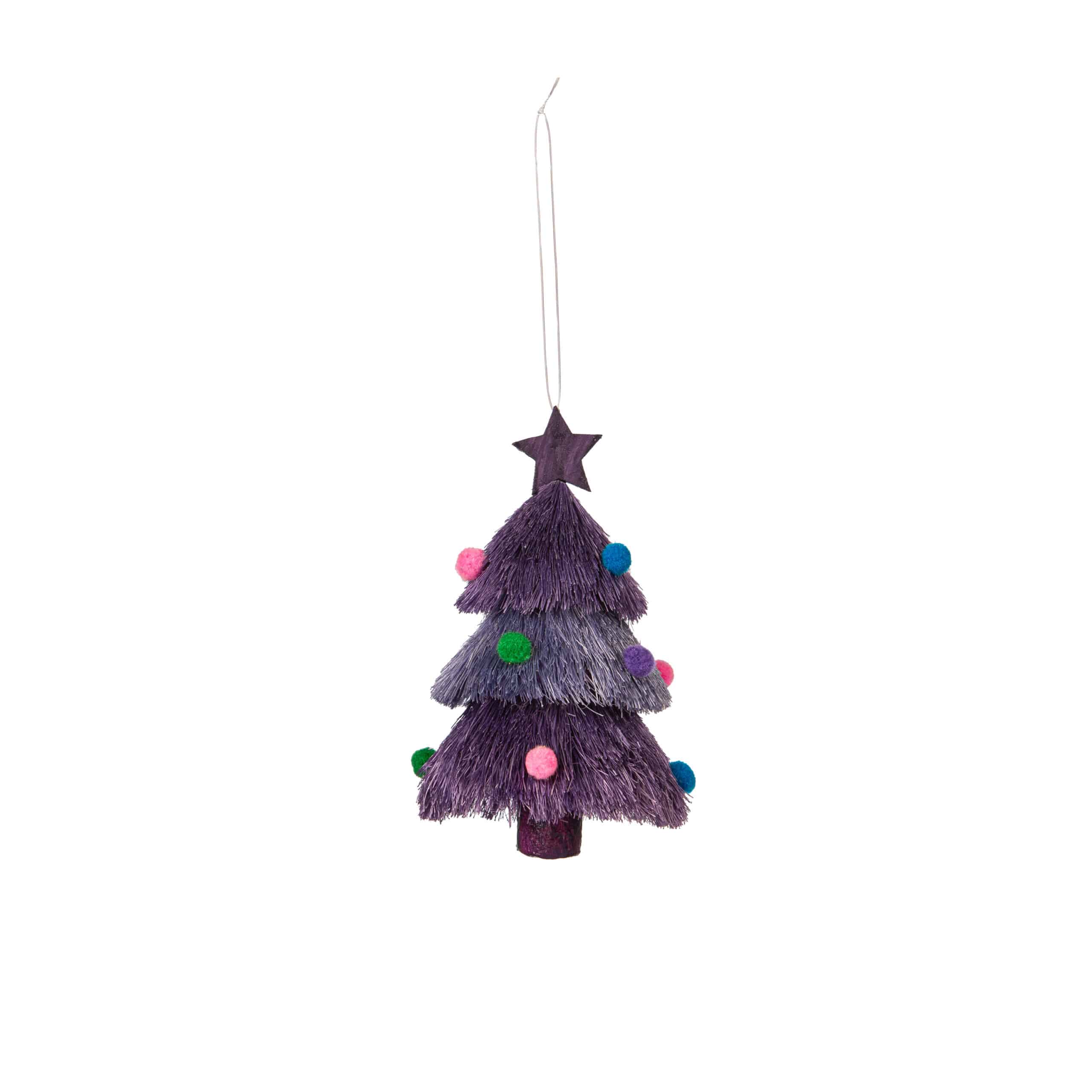 Purple Fringed Christmas Tree Ornament image