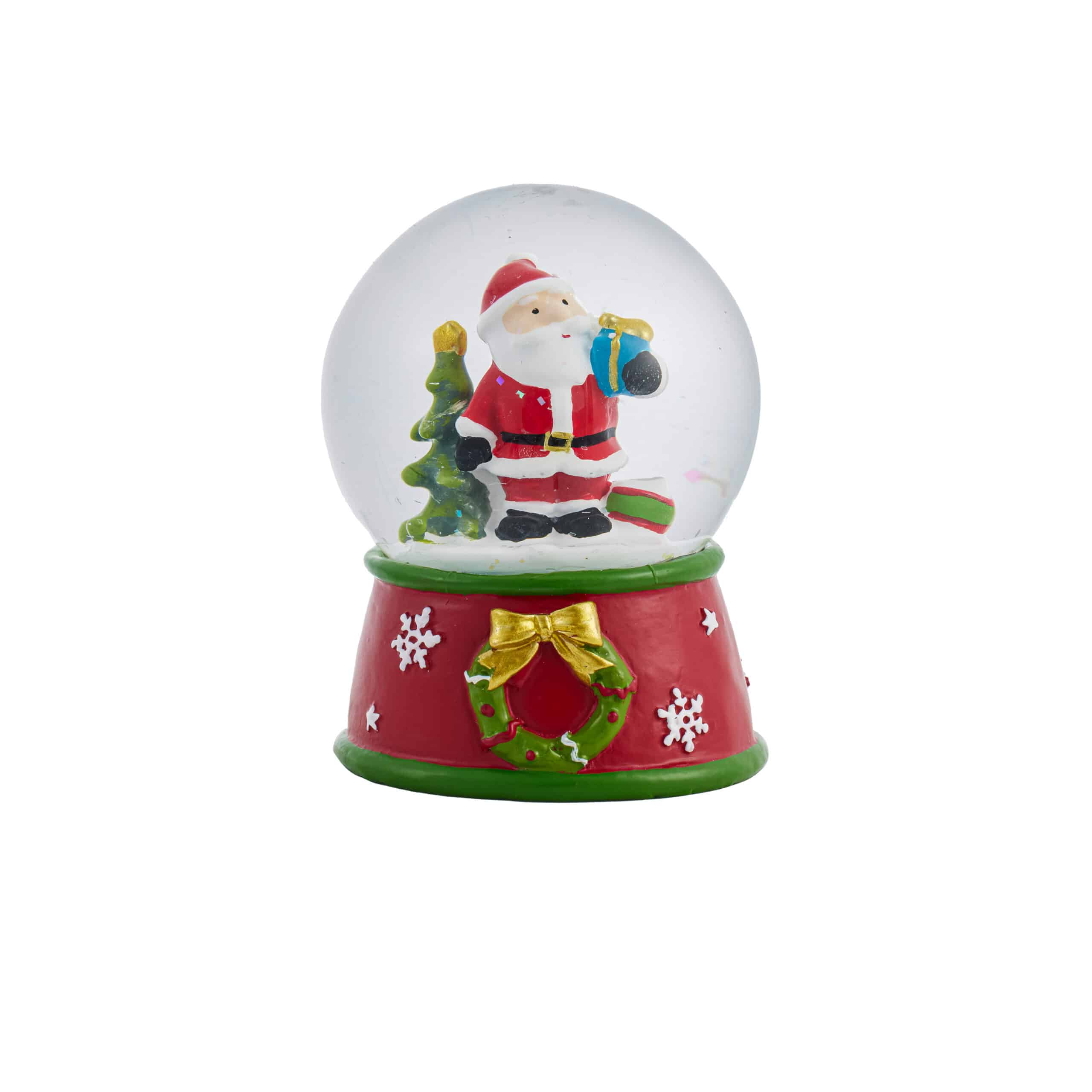 Resin Wreath Water Globe: Santa with Tree image