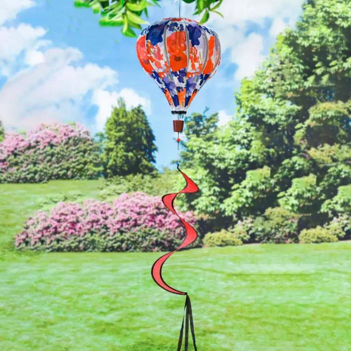 Patriotic Floral Hot Air Balloon Spinner image