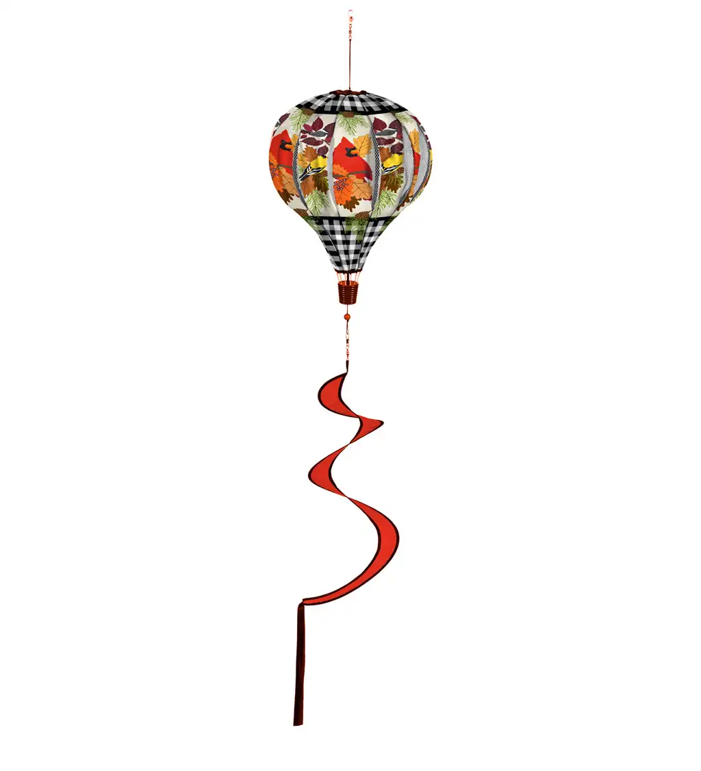 Fall Cardinal Songbirds Hot Air Balloon Spinner image