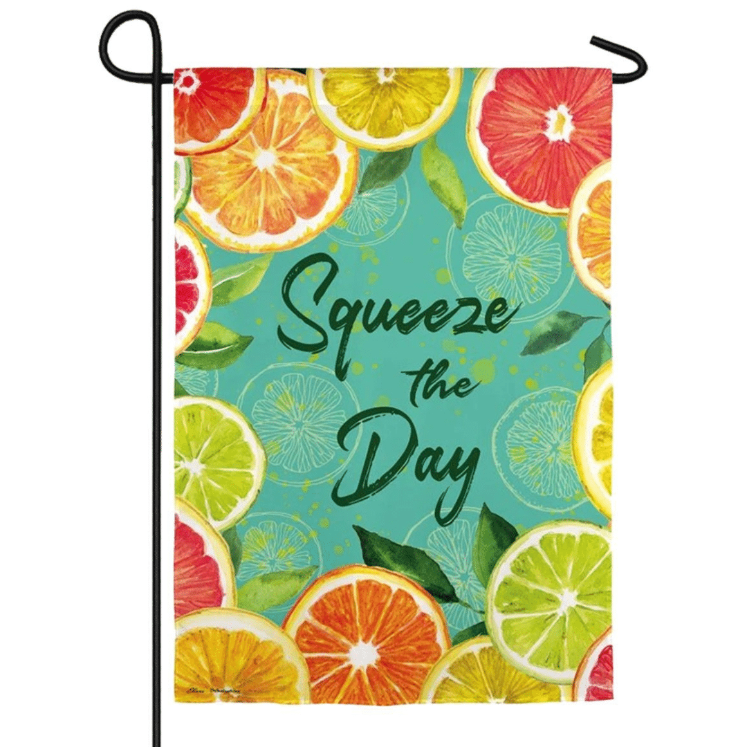Citrus Squeeze the Day Garden Flag image