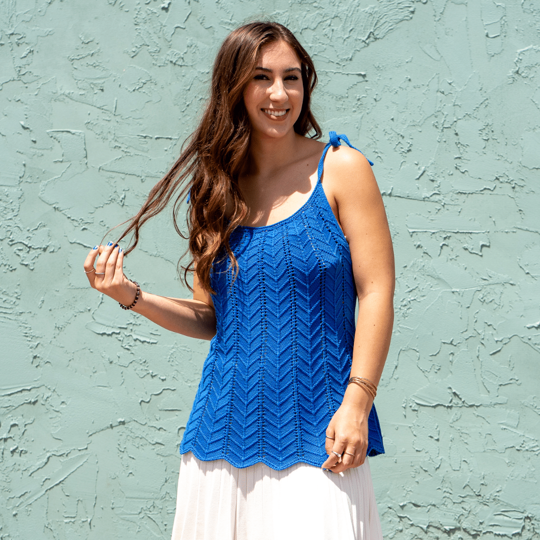 Karina Crochet Halter in Blue image