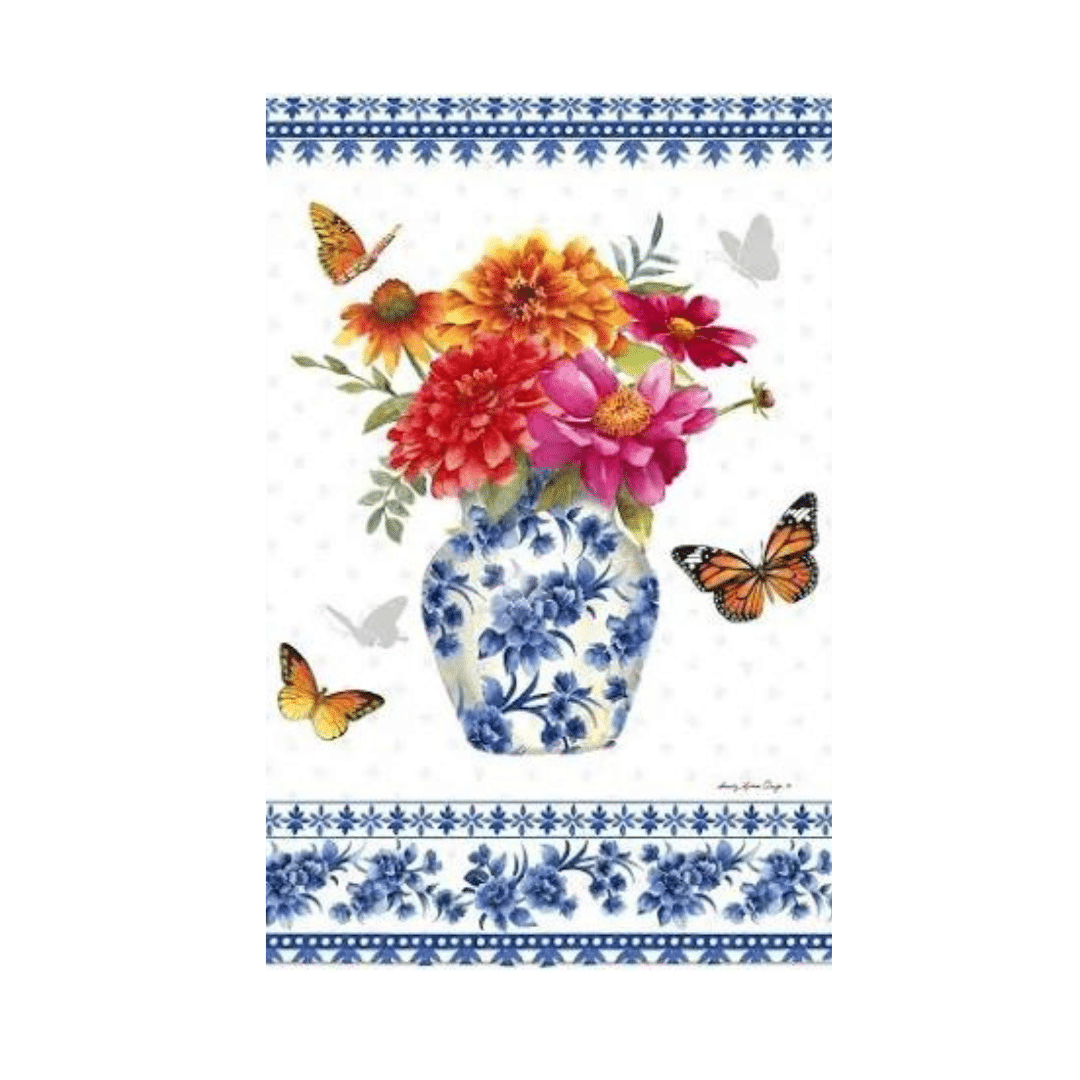 Chinoiserie Potted Flowers Garden Flag image