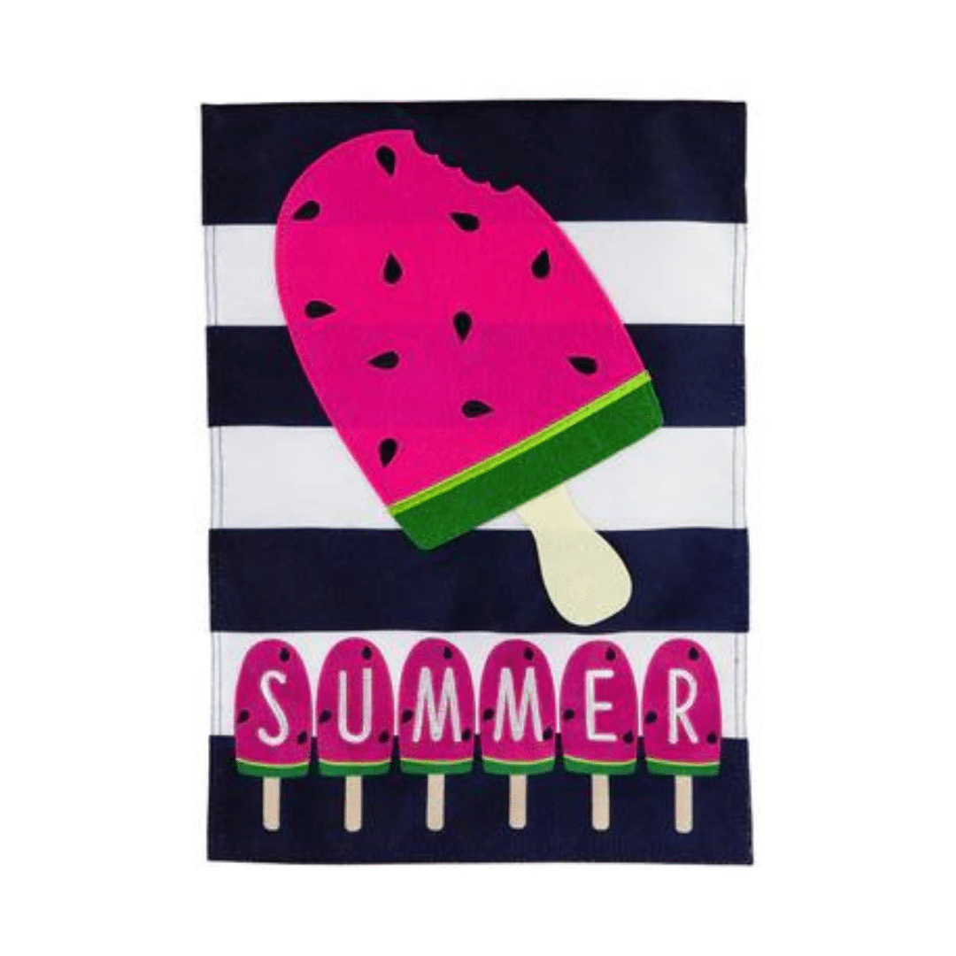 Summer Melonsicle Applique Garden Flag image