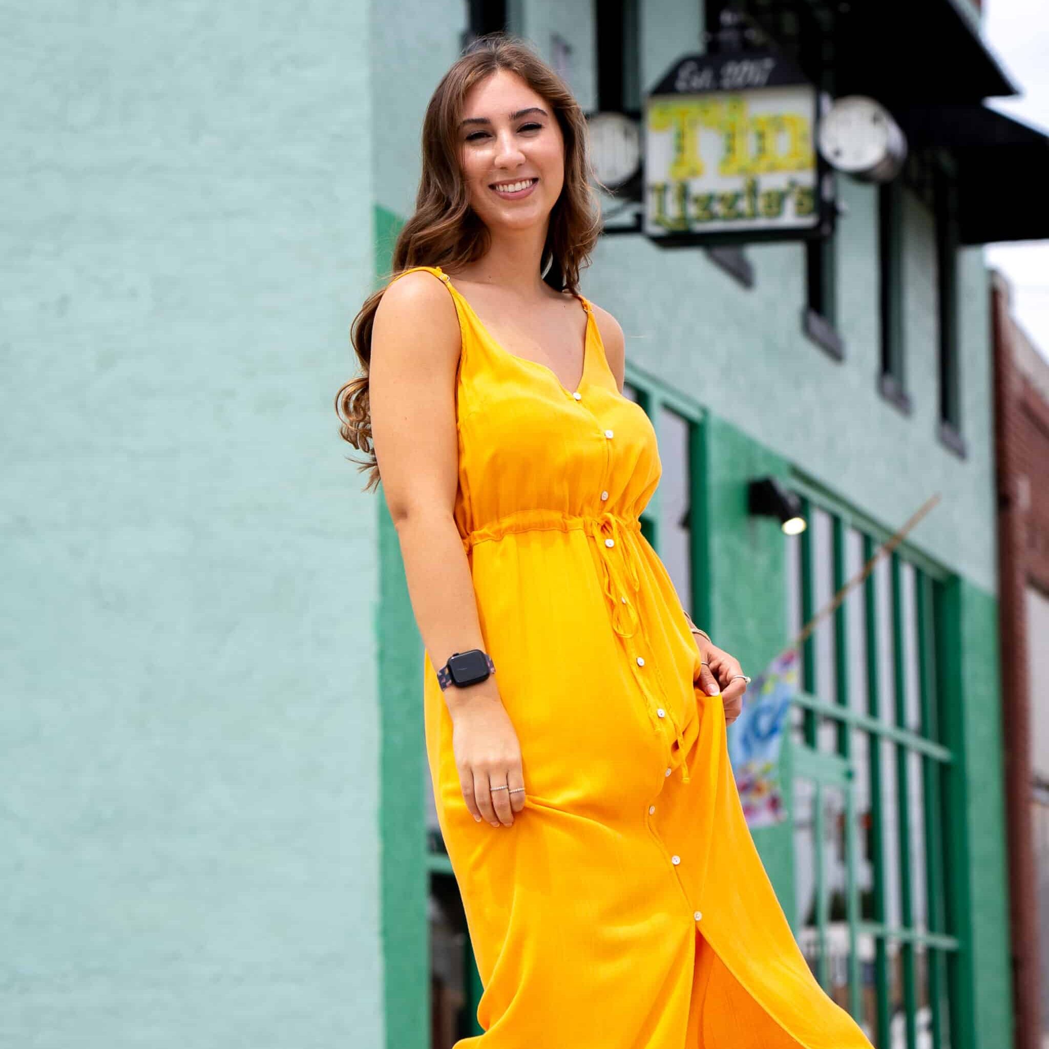 Habanero Coral Yellow Summer Dress image