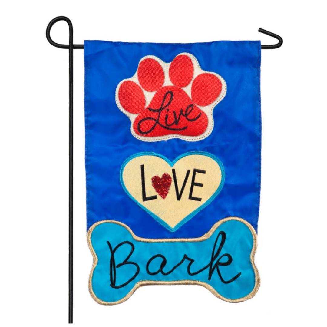 Live, Love, Bark Garden Flag image